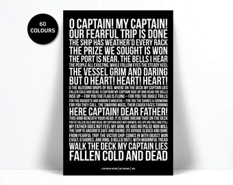 O Captain! My Captain! by Walt Whitman Art Print- History Poetry Poster - Motivational Inspirational - Abraham Lincoln - Literary Literature