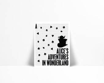 Alice in Wonderland by Lewis Carroll Art Print - Book Lovers Librarian Poster - Nursery Library Literary - Classroom English Teacher Gift