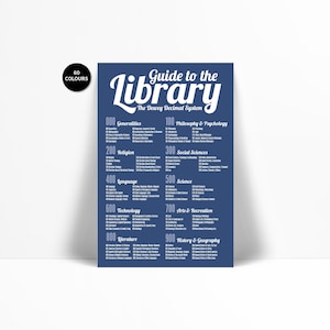 Dewey Decimal System Art Print - School Library Poster - Book Lover - Librarian Gift - Classroom Teacher Print Decor - Education Infographic