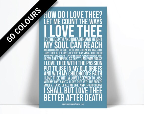 How Do I Love Thee Elizabeth Barrett Browning Art Print Etsy How Do I Love Thee Elizabeth Barrett Browning Art Print Etsy