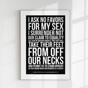 Sarah Grimke Quote Art Print Take Their Feet Off Our Necks American History Feminist Civil Human Rights Ruth Bader Ginsburg RBG image 4