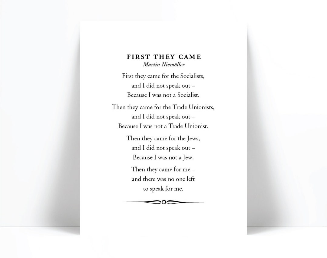 First They Came Then They Came For Me Art Print Martin Niem ller 