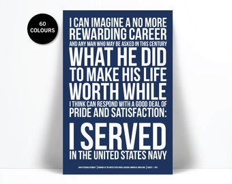 John Fitzgerald Kennedy US Navy Speech Art Print - JFK President Speech Quote Poster - American History - Armed Services Military - Sailor