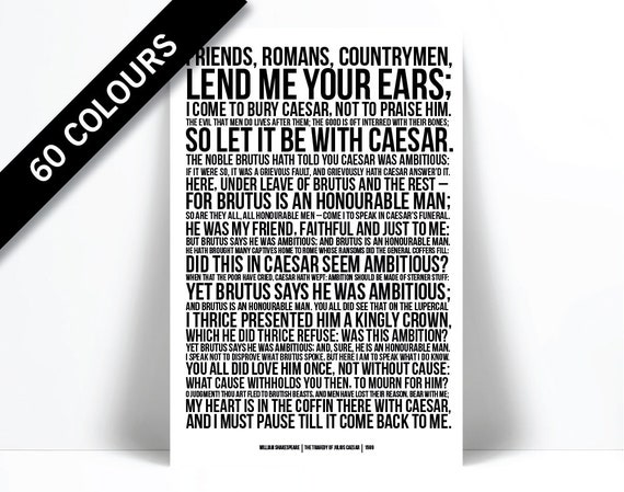 friends romans countrymen lend me your ears speech lyrics