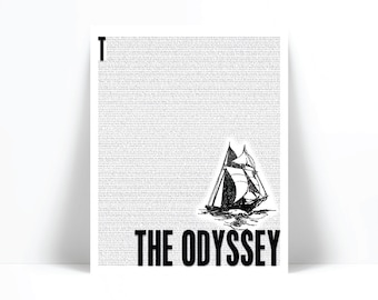 The Odyssey by Homer Art Print - Book Lovers Poster - Literature Literary Poster - History English Teacher Gift - Library Librarian Decor