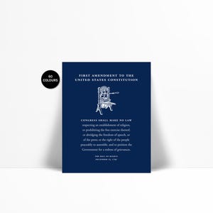 First Amendment US Constitution Bill of Rights Art Print - Freedom of Speech Free Press - Political American History - Human Civil Rights