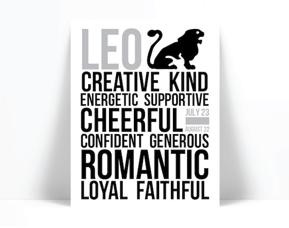 Leo Personality Character Traits Art Print Astrology Zodiac Etsy Leo Personality Character Traits Art Print Astrology Zodiac Etsy