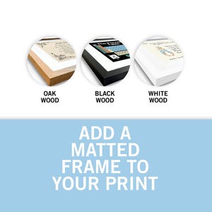 Add a Frame to Any Print - Frame Your Art Print - White, Black, Oak Wood - White Mat Included - Frame Your Order - Farmhouse Poster Frame