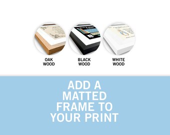 Add a Frame to Any Print - Frame Your Art Print - White, Black, Oak Wood - White Mat Included - Frame Your Order - Farmhouse Poster Frame