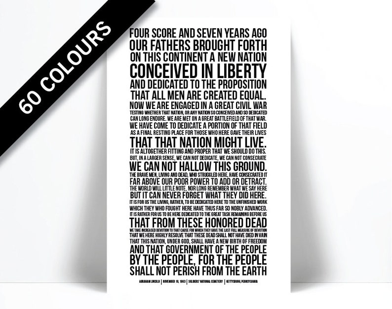Gettysburg Go over - Abraham Lincoln - Presidential Speech - Typographic Print - Civil War Artwork - American Historical past Poster - Ancient Artwork photo relating to Gettysburg Address Printable identify Gettysburg Deal with - Abraham Lincoln - Presidential Speech - Typographic Print - Civil War Artwork - American Record Poster - Historic Artwork