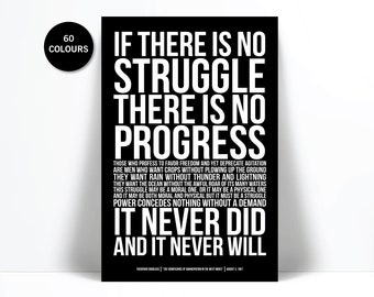 Frederick Douglass Quote Art Print - If There is no Struggle There is no Progress - American History Art - Classroom Art - Civil War Poster