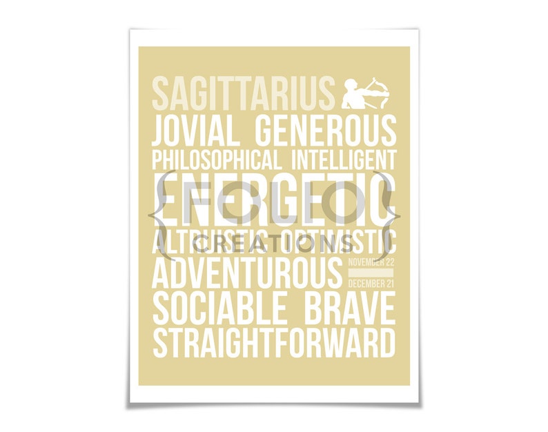 Sagittarius Personality Character Traits Subway Art Print Etsy