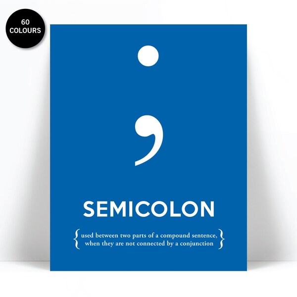 Semicolon Wall Art - Etsy
