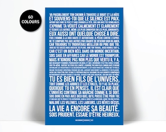 Desiderata French Translation - Max Ehrmann - Poetry Poster - Inspirational Art - Motivational Print - French Wall Art - Go Placidly - Poem