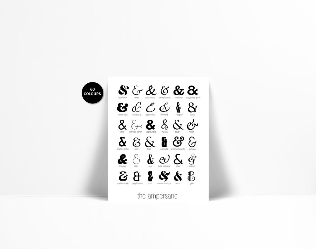 36 Ampersands - Art Print - Punctuation Typography Poster