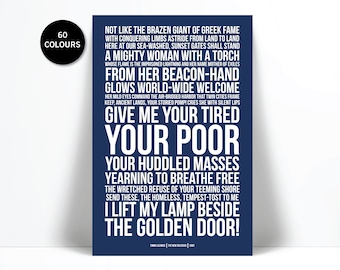 Give Me Your Tired Your Poor - New Collosus Poem - Emma Lazarus Statue of Liberty - Political Art History Teacher Gift - Immigration Refugee