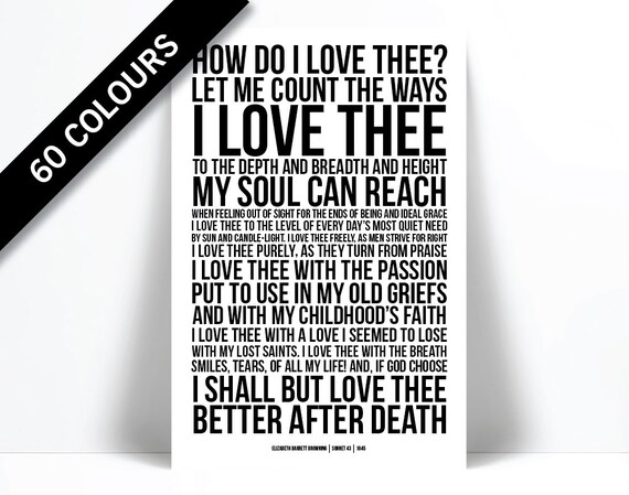 How Do I Love Thee Elizabeth Barrett Browning Art Print Etsy How Do I Love Thee Elizabeth Barrett Browning Art Print Etsy