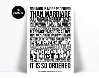 Gay Marriage Supreme Court Decision Art Print - Same Sex Wedding Poster - Human Civil Rights - Marriage Equality - LGBTQ Love is Love Art