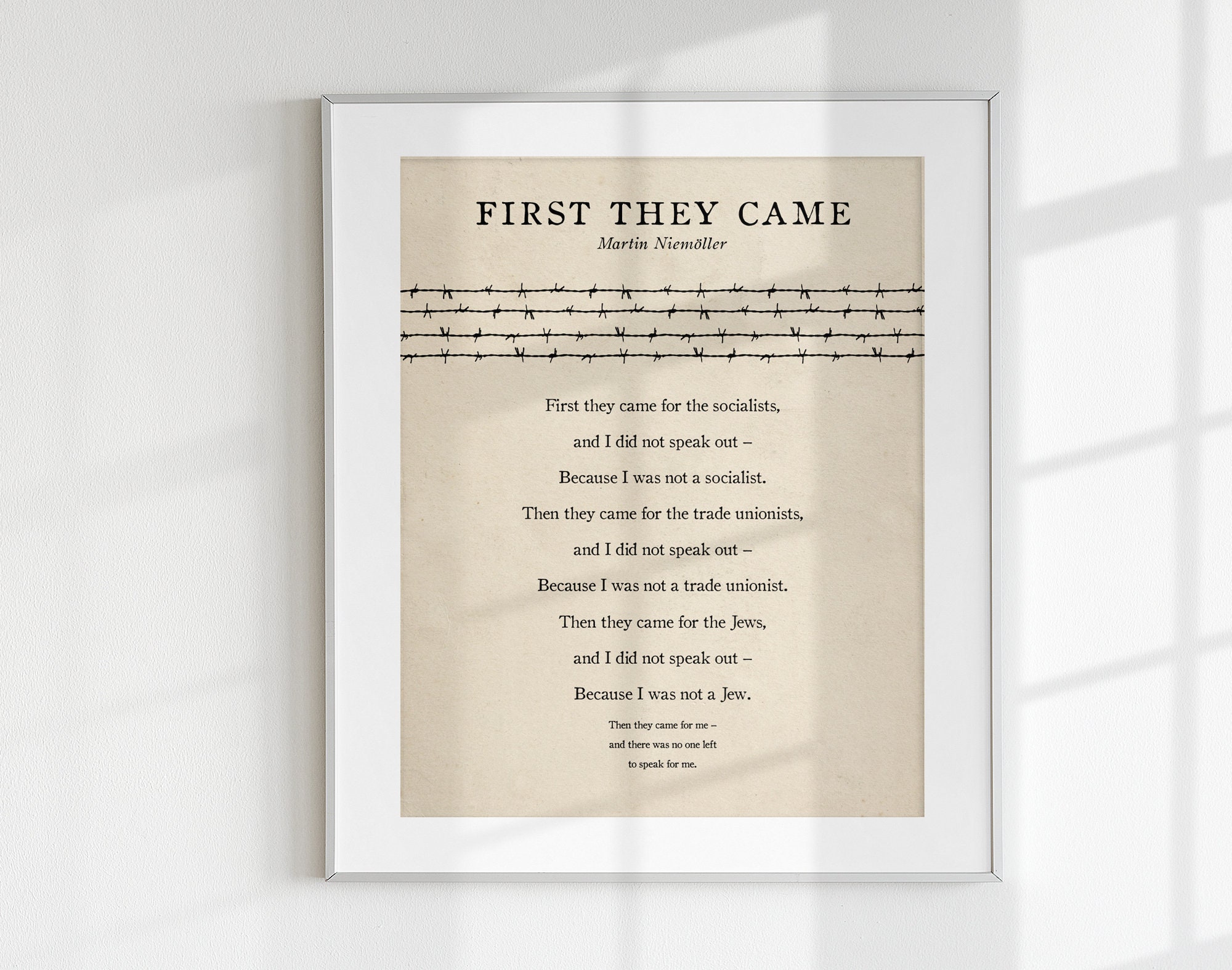 First They Came Then They Came For Me Art Print Martin Niem ller 