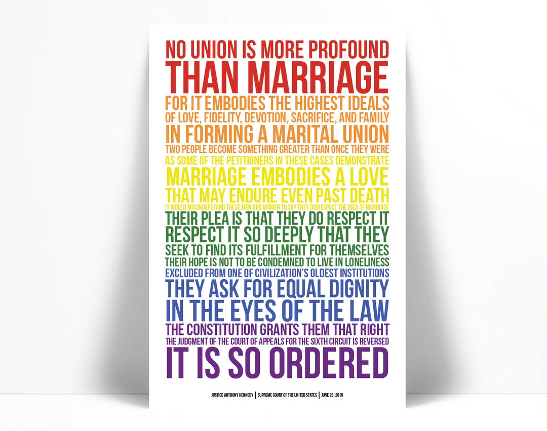 Marriage Supreme Court Decision Art Print SameEtsy Canada