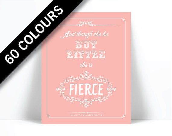 And Though She Be Little 11x14 Unframed Typography Book William Shakespeare