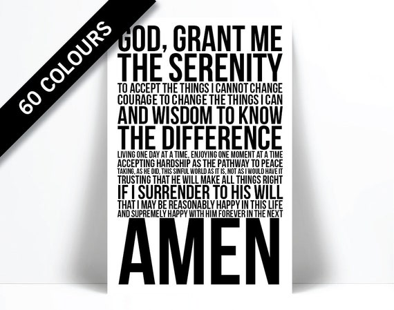 The Serenity Prayer 11x14 Unframed Typography Book Page Art Reinhold Niebuhr