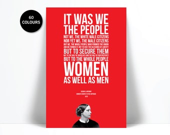 Susan B. Anthony Speech Quote Art Print - Women's Rights - American History Poster - Women's Vote - Political - Protest Poster - Feminism