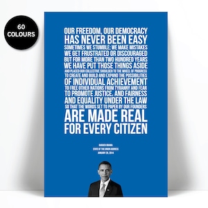 Barack Obama Print State of the Union Speech - Obama Quote Classroom Art Presidential Speech - Political Art - American History Teacher Gift