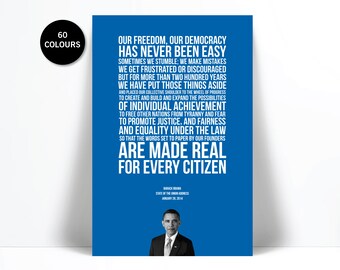 Barack Obama Print State of the Union Speech - Obama Quote Classroom Art Presidential Speech - Political Art - American History Teacher Gift