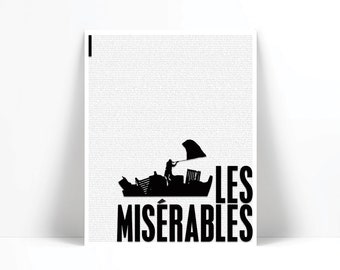 Les Miserables by Victor Hugo Art Print - Book Lovers Poster - Literature Literary Poster - Les Mis - English Teacher Classroom Gift Decor