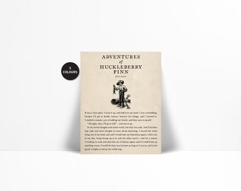 Huckleberry Finn Art Print - Mark Twain Quote Print - Book Lovers English Teacher Gift - Literature - Huck Finn Poster - Literary Art Print