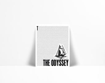 The Odyssey by Homer Art Print - Book Lovers Poster - Literature Literary Poster - History English Teacher Gift - Library Librarian Decor