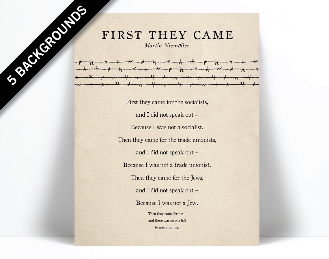 First They Came Then They Came for Me Art Print Martin | Etsy Canada
