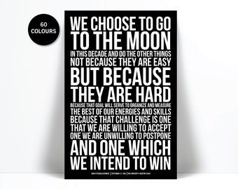 John Fitzgerald Kennedy Moon Landing Presidential Speech Art Print - JFK Quote - Classroom - American US History - Science Teacher Astronaut