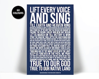 Lift Every Voice and Sing Art Print - Civil Rights Quote Poster - Black National Anthem - James Weldon Johnson Poem Gospel Song - Freedom