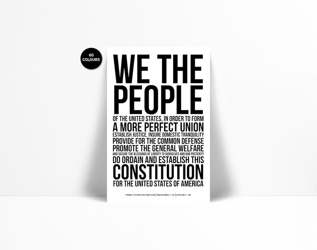 Preamble to the US Constitution Art Print - Political American History ...