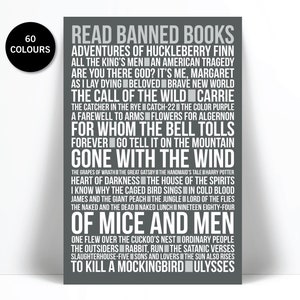 Read Banned Books Art Print - Library Poster - Censorship Art Print - Freedom to Read - Classroom Literary Reader Gift - English Teacher Art