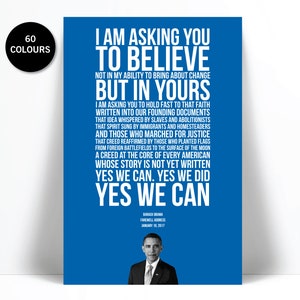 Barack Obama Print 2017 Farewell Address - Obama Quote - Classroom Art - Presidential Speech - Political Art - American History Teacher Gift