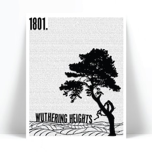 Wuthering Heights by Emily Brontë Art Print - Book Lovers Poster - Library Librarian Gift - Literature Literary - English Teacher Classroom
