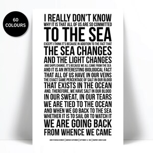 John Fitzgerald Kennedy Ocean Speech Art Print - JFK Poster - Presidential Speech - Sailboat Print - Sailing Art Print - Sailor Beach Decor