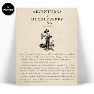 Huckleberry Finn Art Print - Mark Twain Quote Print - Book Lovers English Teacher Gift - Literature - Huck Finn Poster - Literary Art Print
