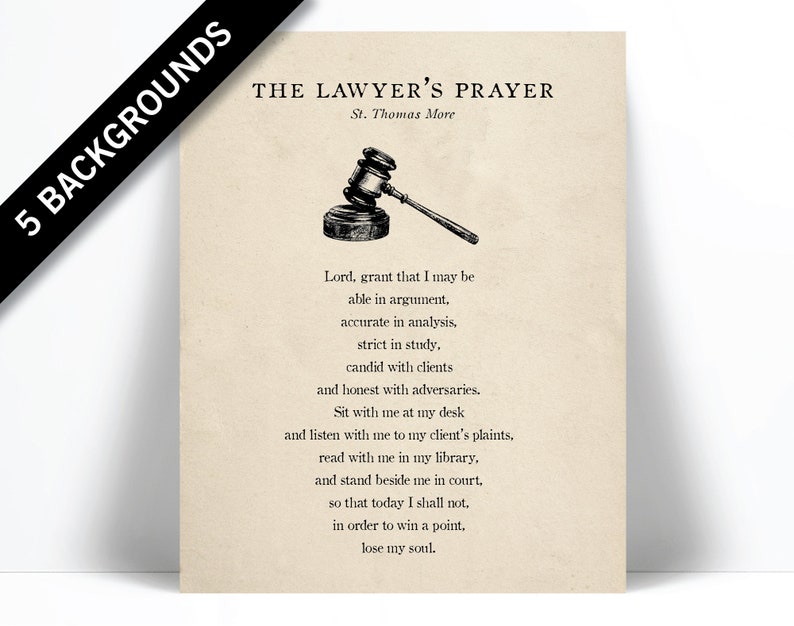 Lawyer's Prayer Thomas More Art Print Gift for Lawyer Etsy