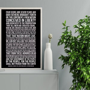 Abraham Lincoln Gettysburg Address Quote Art Print Presidential Speech Poster Historical Civil War Wall Art American History President image 4