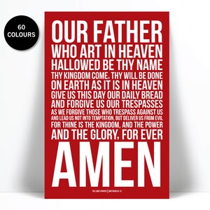 Lord&#39;s Prayer Matthew 6:9-13 - Scripture Art - Scripture Art Print - Christian Wall Decor - Bible Verse - Biblical Art Print - Inspirational