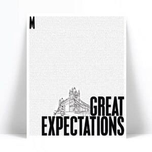 Great Expectations by Charles Dickens Art Print - Poster for Book Lovers - Literature Literary Poster - English Teacher Gift - Library Decor