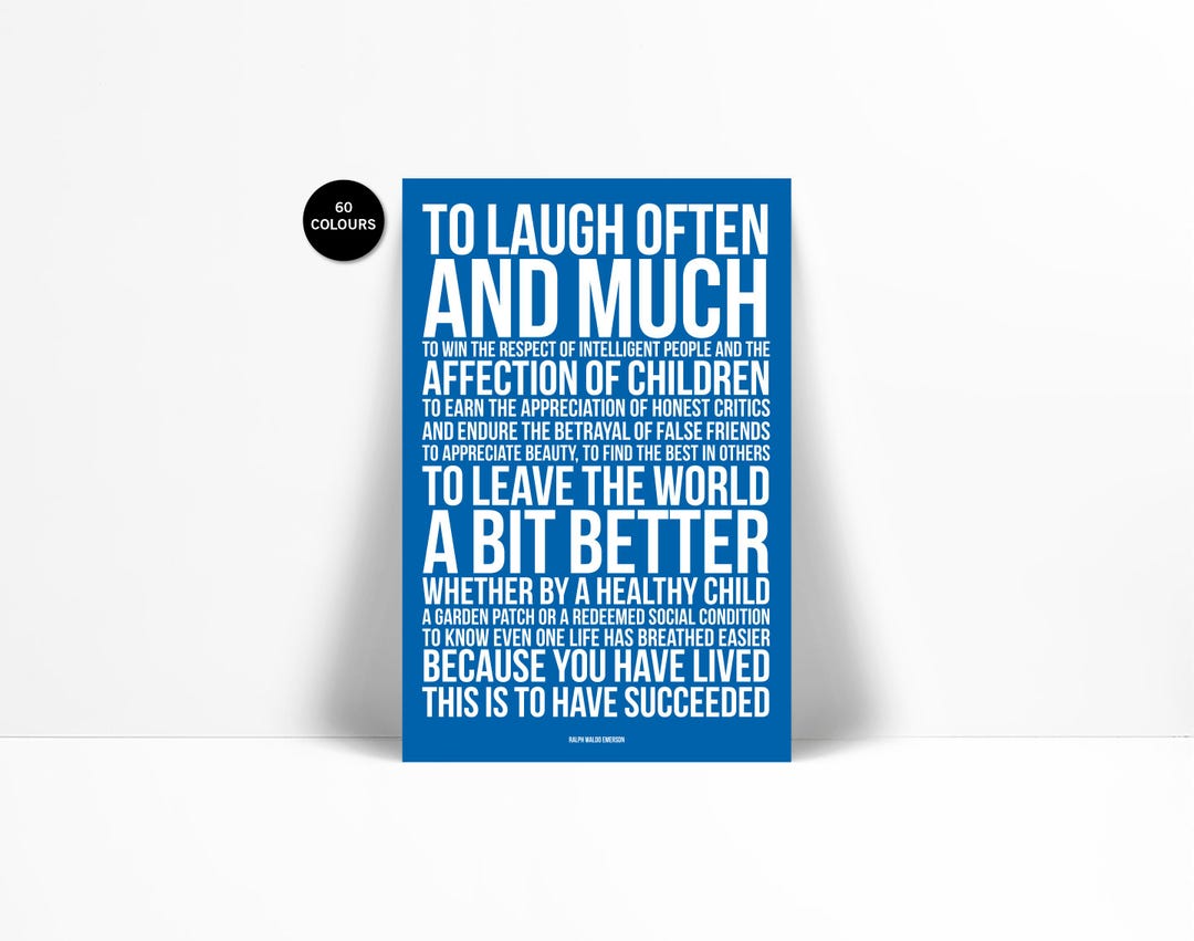 Ralph Waldo Emerson Quote Art Print - to Laugh Often - Graduation Gift ...