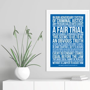 Gideon v. Wainwright Art Print United States Supreme Court Case Quote Justice Legal Poster Lawyer Judge Law Student Gift Classroom image 4
