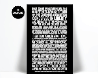 Abraham Lincoln Gettysburg Address Quote Art Print - Presidential Speech Poster - Historical Civil War Wall Art - American History President