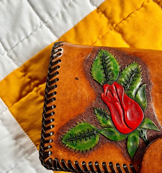 70s Hand-Tooled + Painted "Dorothy" Wallet - image 2
