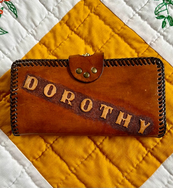 70s Hand-Tooled + Painted "Dorothy" Wallet - image 3
